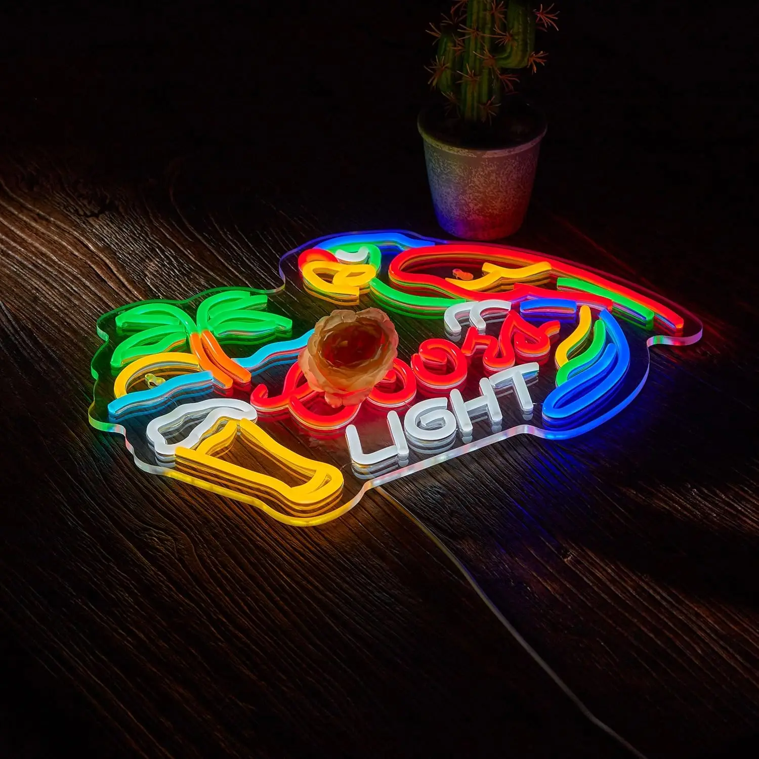 LED neonvägglampa papegoja – USB - alternate angle