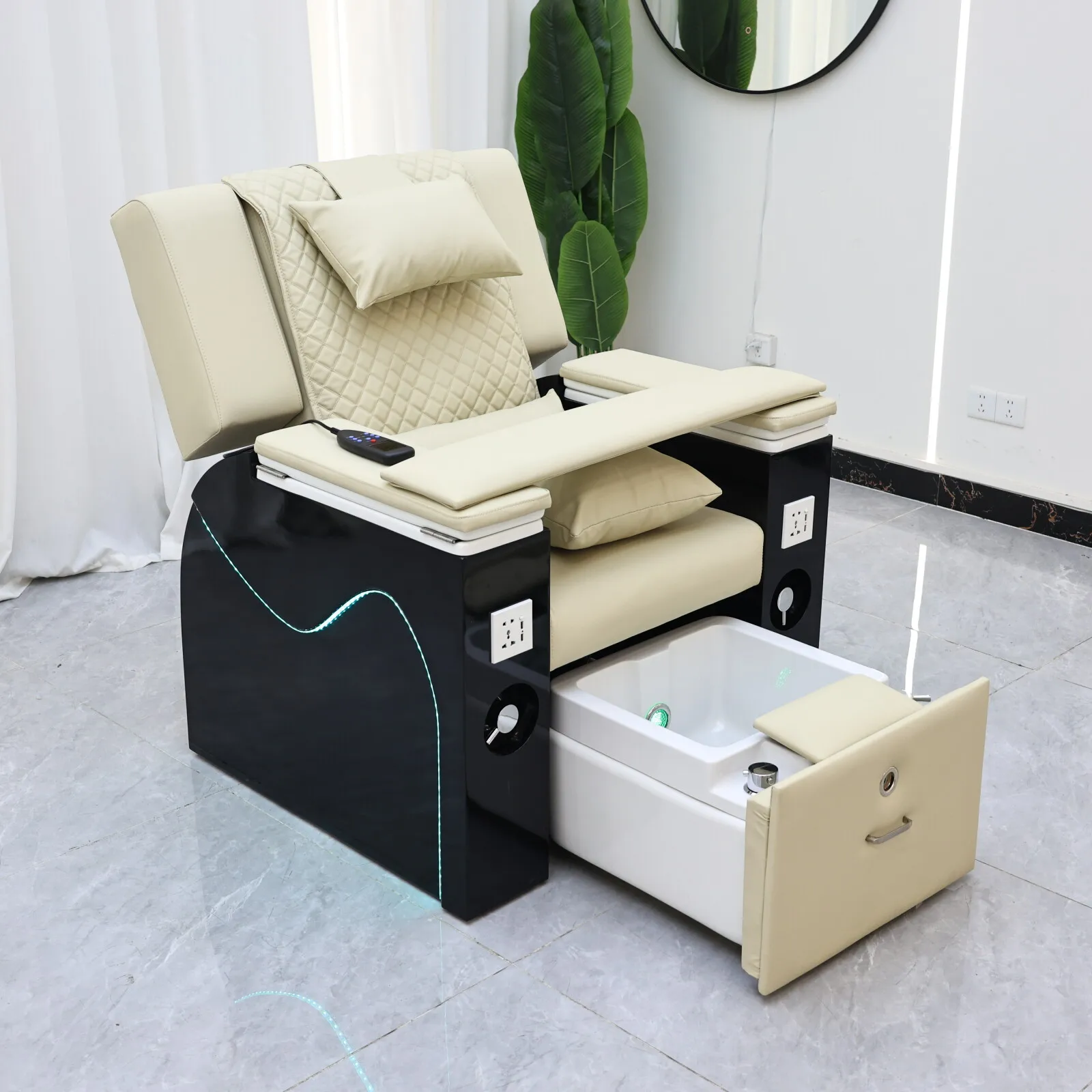 

Nail Beauty Shop Nail Salon Sofa, Foot SPA Massage Chair with Foot Soaking Basin, Eyelash Beauty Store Furniture, Factory Direct