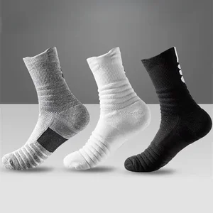 1/3 pairs of non-slip soccer socks men Short cotton socks long tube football basketball sports socks breathable deodorant 39-45 10 Main Half -Long Sales - №3