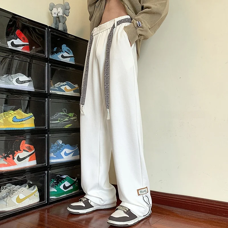 

Men's Loose Fit Fce Lined Casual Pants Autumn Winter Sports Trousers Spring Summer Sweatpants Elastic Waist Cargo Pants