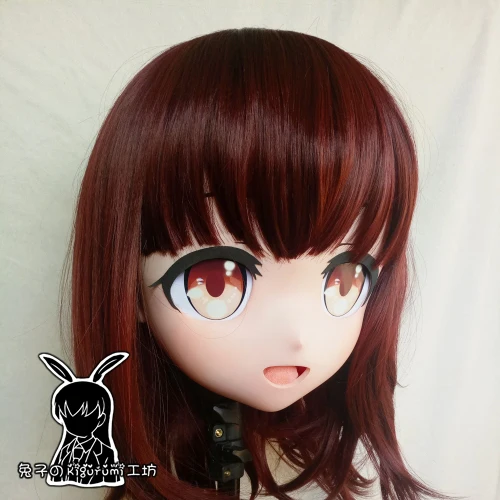 (KM5165)Top Quality Handmade Female Resin Cosplay Japanese Role Play Menhera Kigurumi Mask Crossdresser Doll Transgender Mask