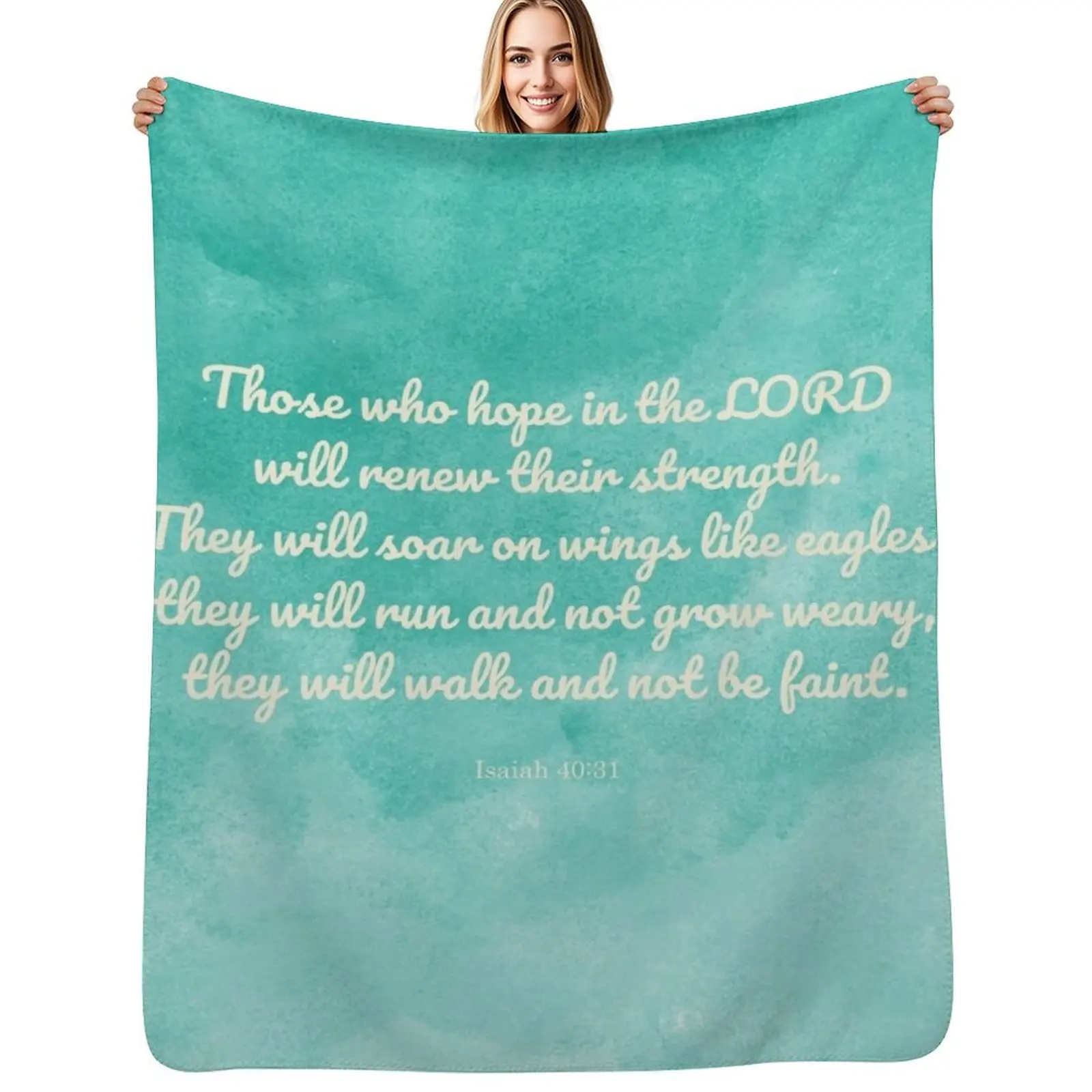 

Hope in the Lord Scripture, Isaiah 40:31 Throw Blanket Warm Comfortable Blanket Gift for Parents Friends