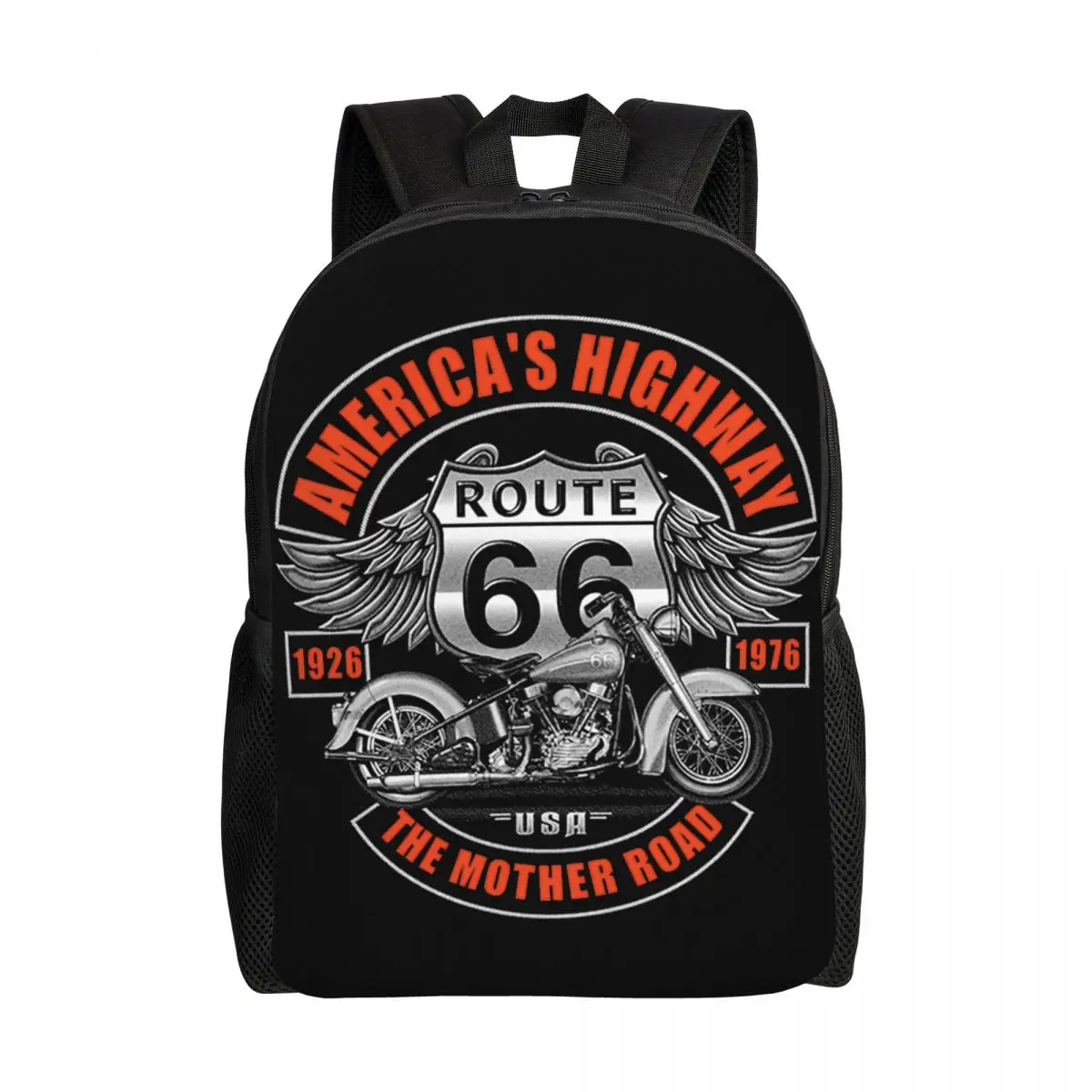 Custom Americas Highway Route 66 Travel Backpack Women Men School Laptop Bookbag College Student Daypack Bags