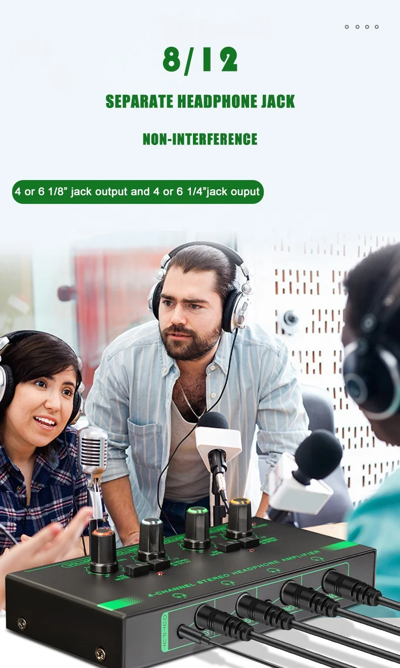 عشرة عناصر TLF Xtuga EH04 مضخم ضوت سماعات الرأس المدمج ذو 4 قنوات للمسرح والاستوديوهات