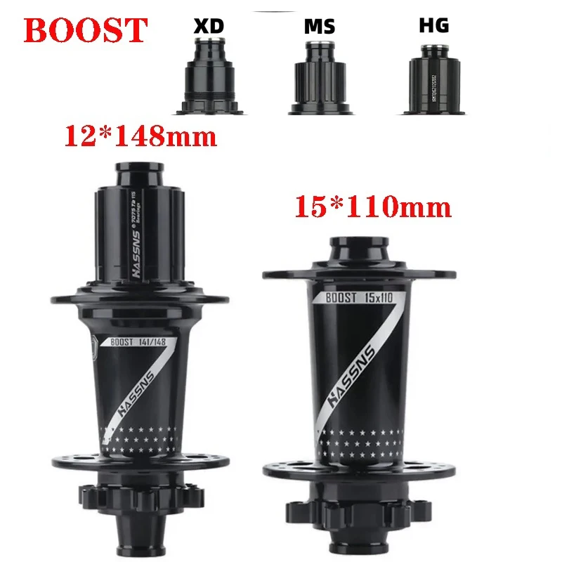 

HASNS PRO7 bicycle wheel hub 12x148mm 15x110mm 4 sealed bearing 32H 120T mountain bike HG/XD/MS 8/9/11/12S