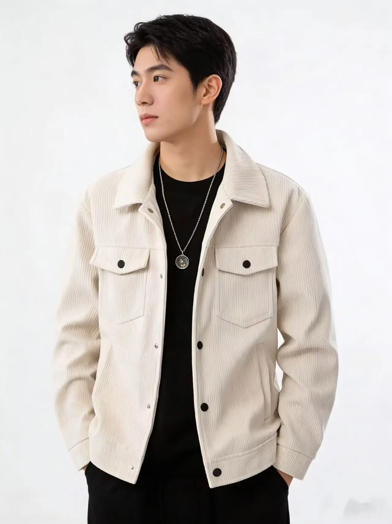 Men's Premium Corduroy Trucker Jacket, Vintage Utility Pocket Design, Elevated Smart Casual Essential