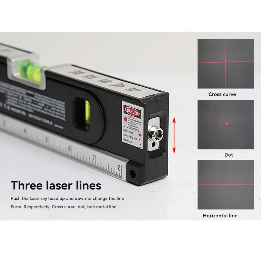 4 in 1 Laser Level High Precision Adjustable Vertical Measuring Tape Aligner Standard Ruler Infrared Right Angle Spirit Level