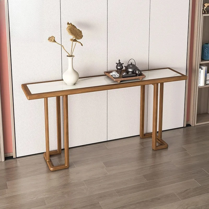 

Simple modern solid wood narrow table entrance table side cabinet light walnut entrance table