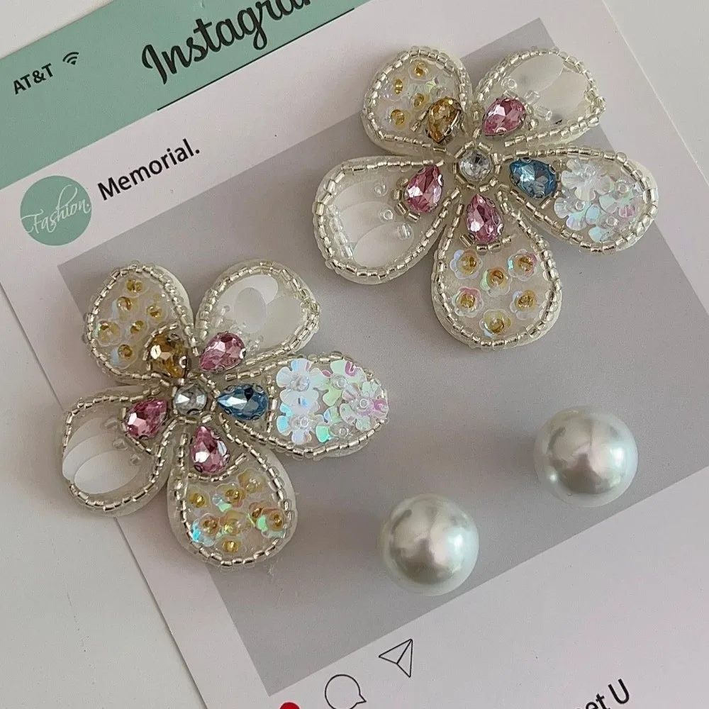 DIY Shoes Charm Flower Pearl 3D Floral Clog Charms Immortal Pearl Elegant Ballet Shoes Decoration for Women Girls