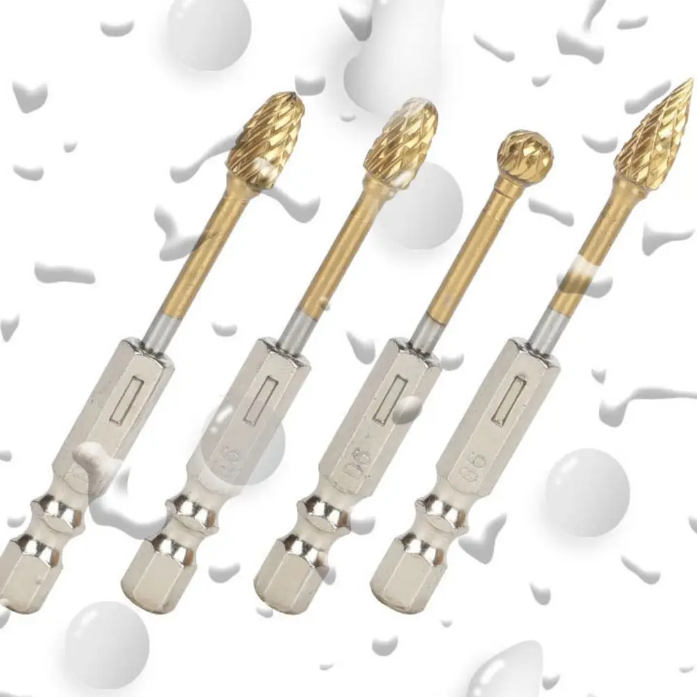 10-ピース-セット-635-ミリメートルロータリーファイル六角ハンドルダブルスロット研削ドリルビット研磨タングステン鋼電動研削ツール