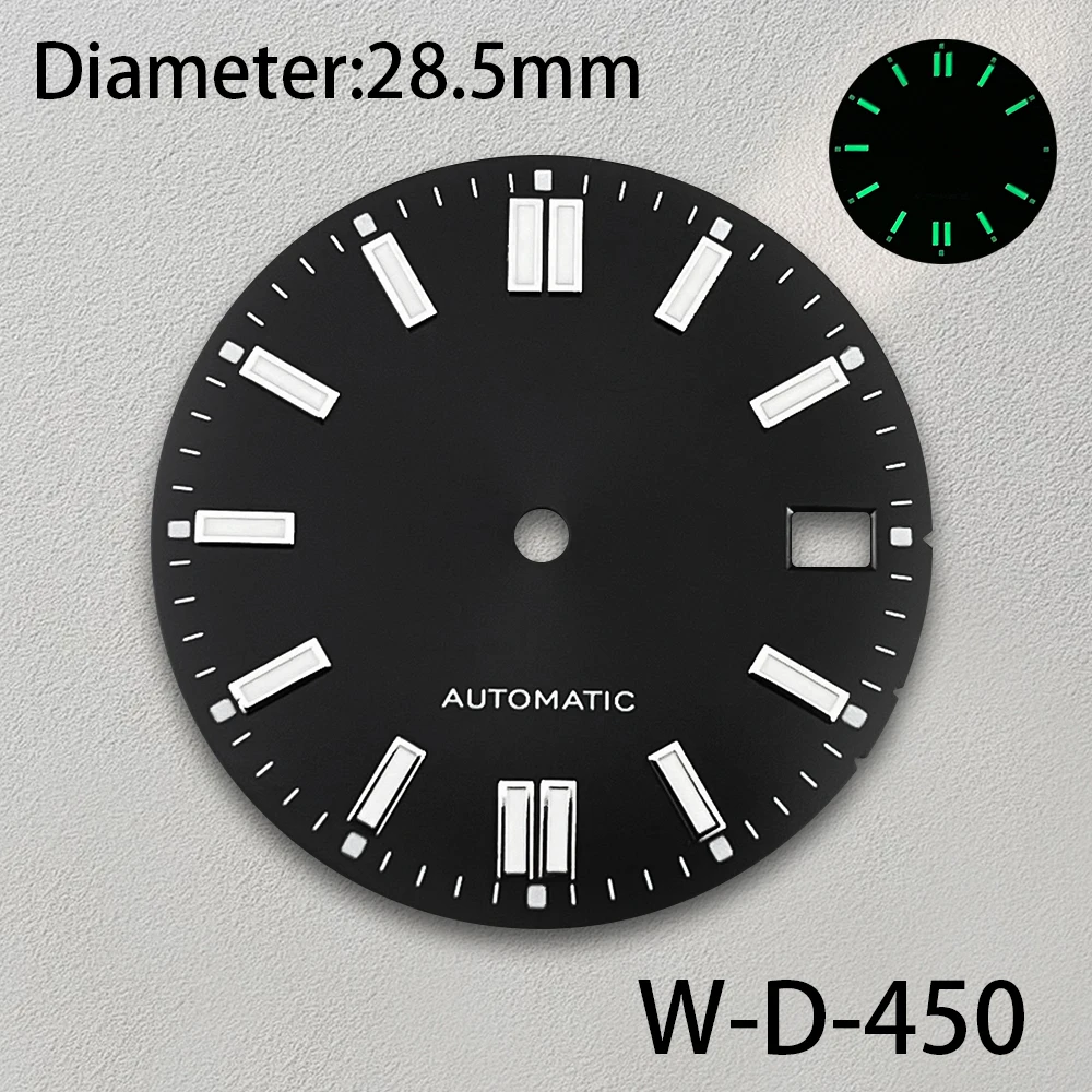 28.5mm S Logo Sunray Dial Fit NH35/NH36/4R/7S Movement Green Luminous High-Quality Watch Modification Accessories 3/3.8/4O'clock