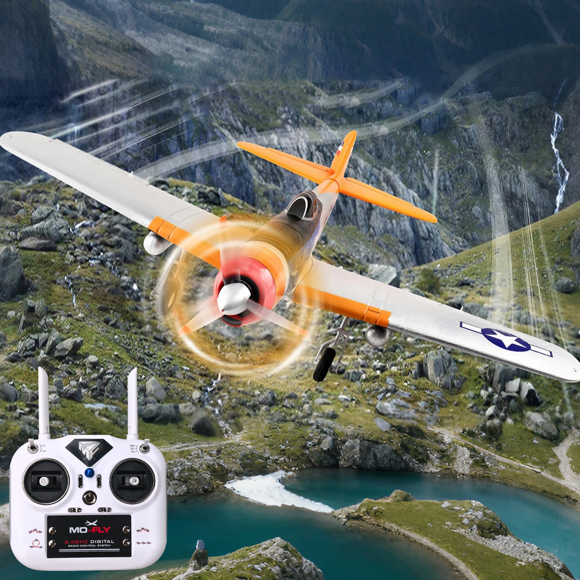695MM 27.4 Inch P47 A6M P-51D Large Brushless  RC Plane Airplane for Beginners Adults Expert 4-Channel Hobby RC Glider