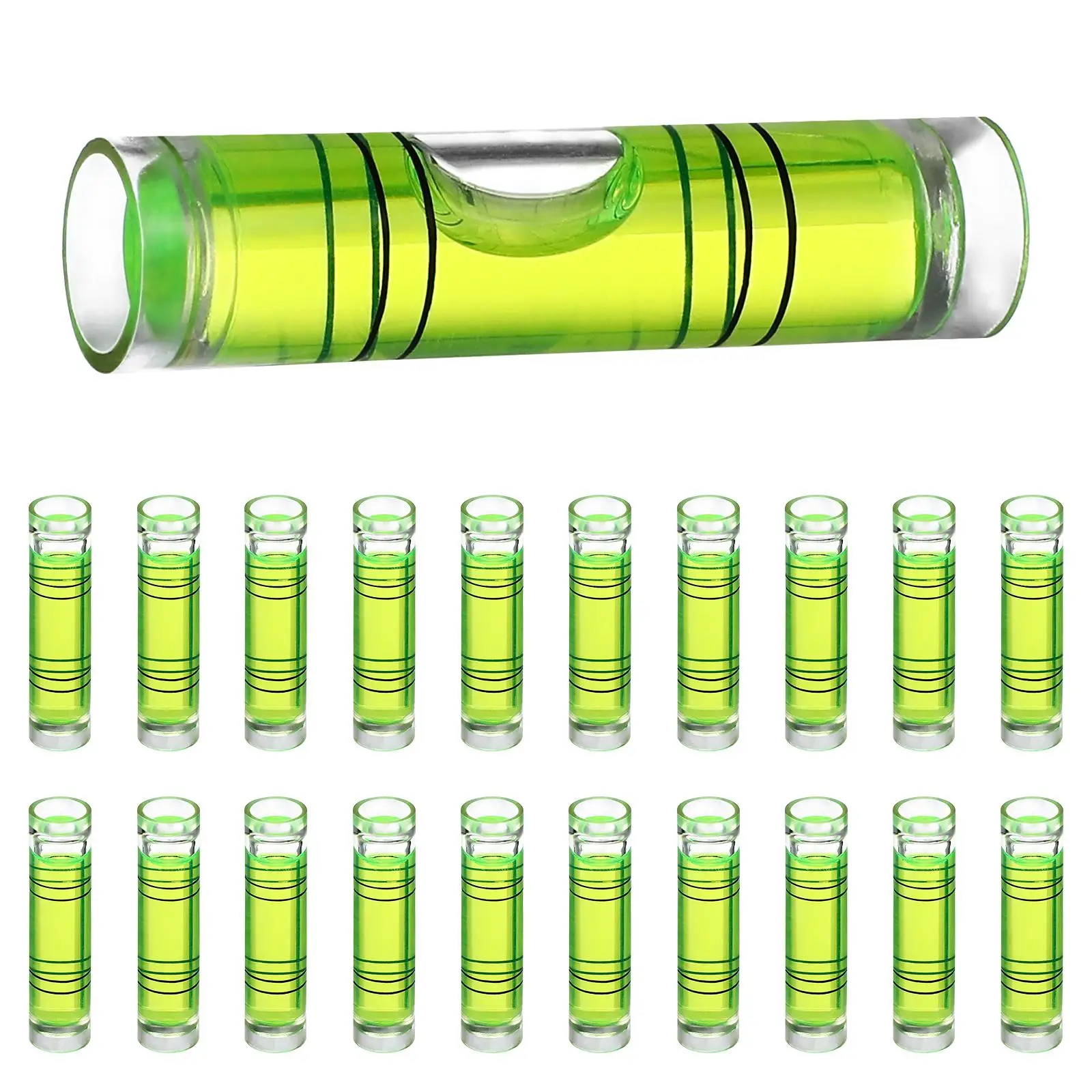 Mini Leveling Ruler 50 Pcs Round Bubble High Precision Small Cylindrical Vials Spirit Level Tool Bubble Level Floorescent