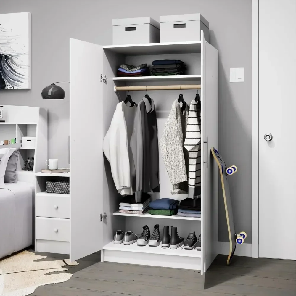 Dark White Wardrobes Wardrobe Bedroom Furniture and Cabinets - Functional Clothing Storage With Hanging Rails Furnitures Armoire