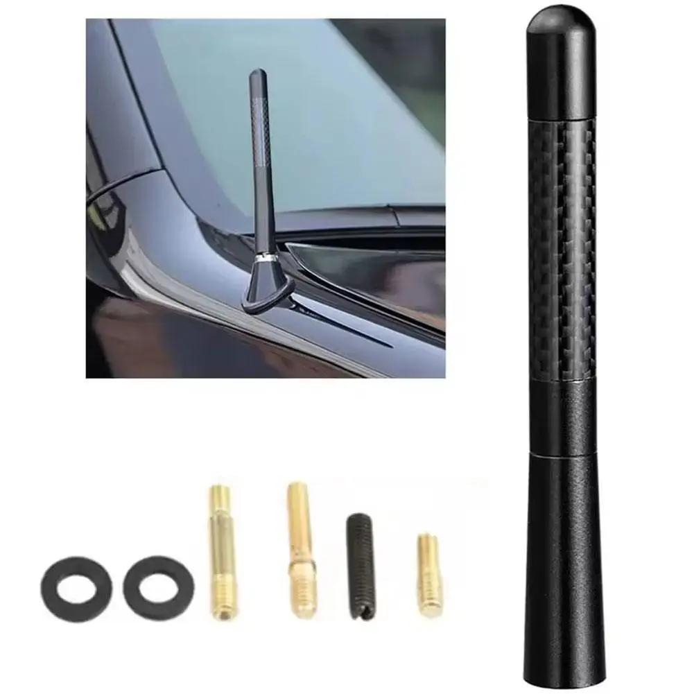 

Универсальная черная автомобильная антенна на крышу из углеродного волокна, короткая и длинная радиоантенна и аксессуары на крышу, автоматический улучшенный сигнал 3,5 см 12 см G3M1