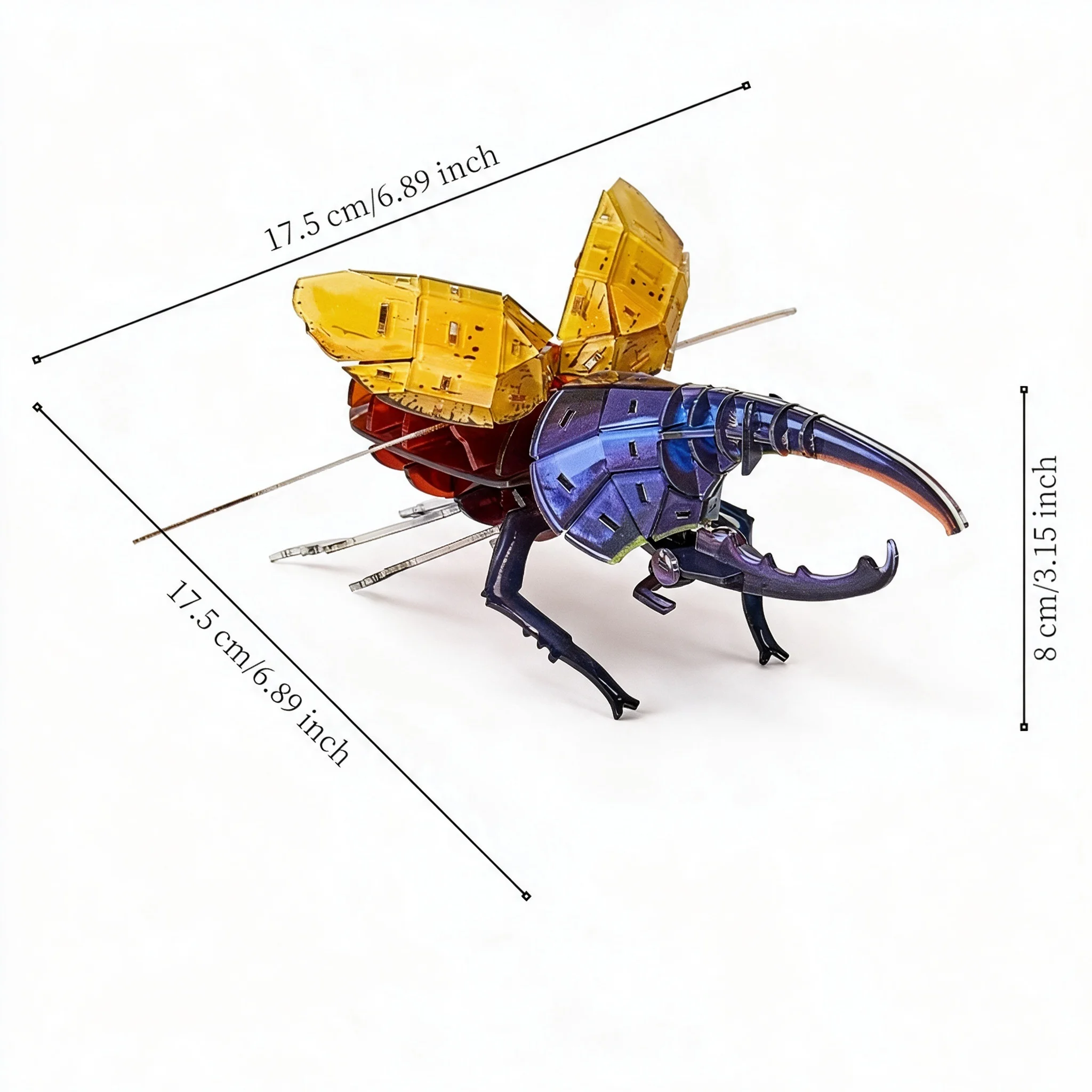 Ultra-Large 3D Acrylic Hercules Beetle Assembly Model - High Simulation DIY Laser Cut Puzzle, Mechanical Insect Figurine for Hom