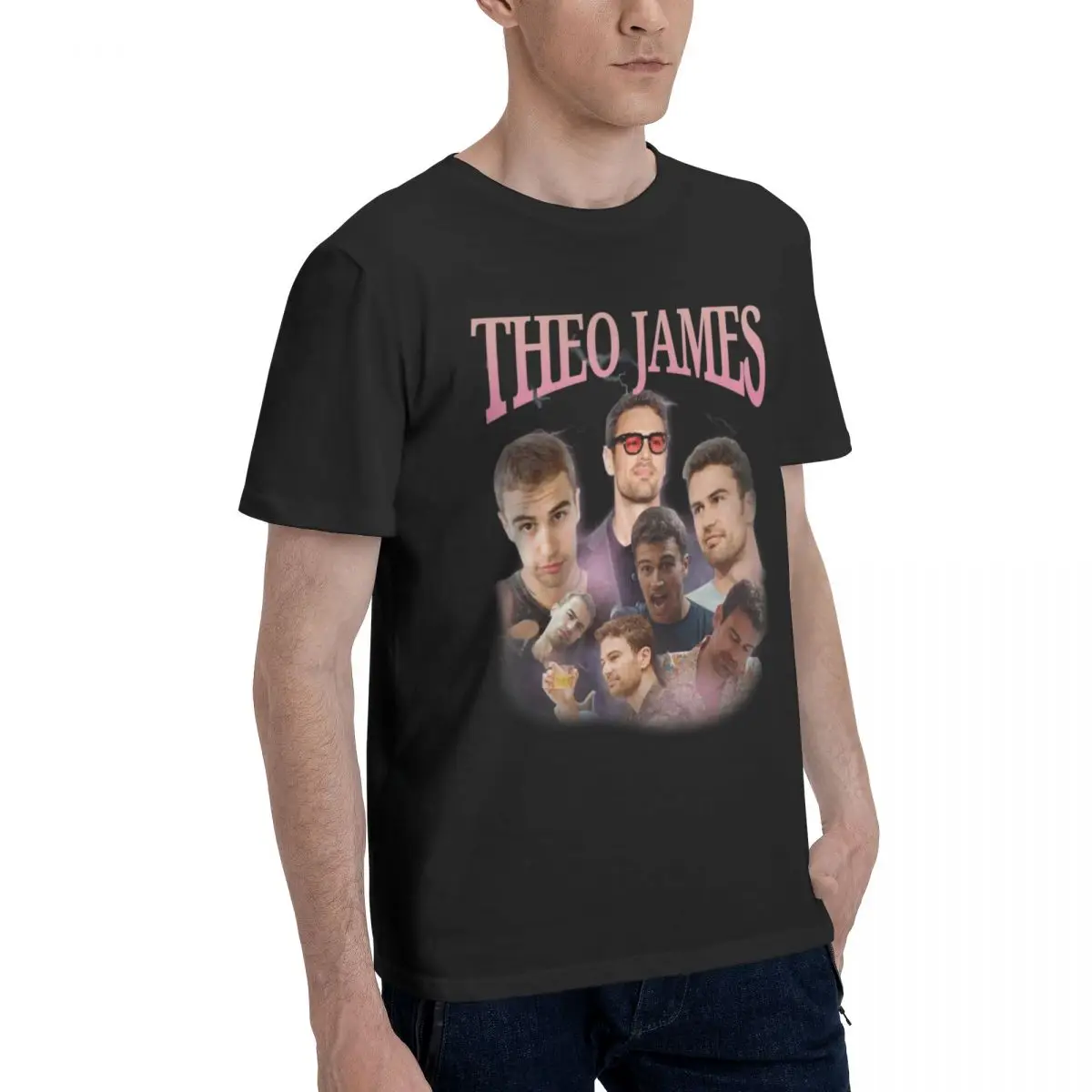 Theo James Vintage T Shirt Tees pop męskie damskie T Shirt graficzne Y2K ubrania