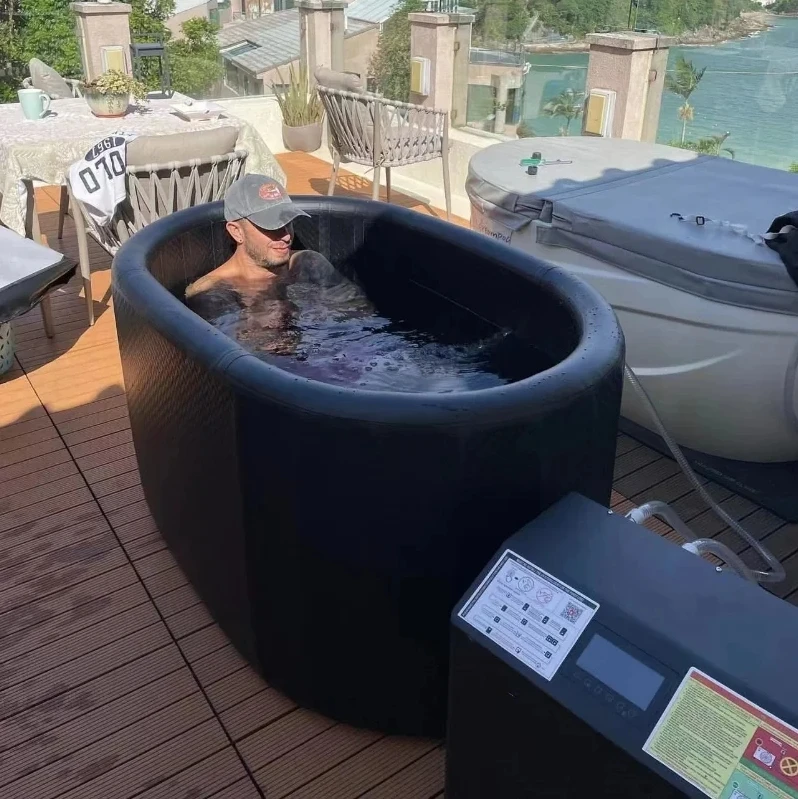 TLF Diooist Vasca da bagno di ghiaccio per piscina d'acqua fredda rettangolare di vendita calda per spa all'aperto con sistema di raffreddamento Bagno di ghiaccio gonfiabile