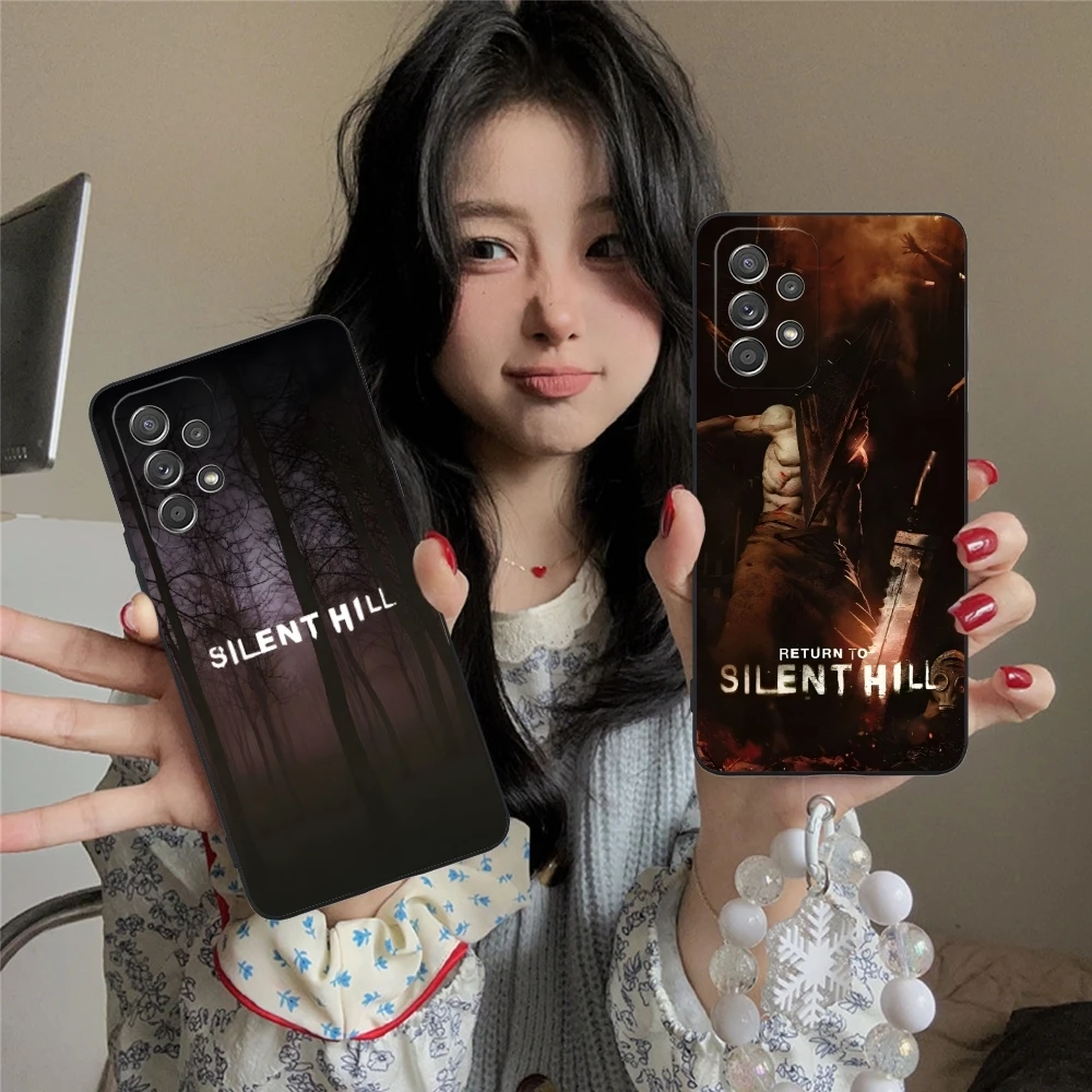 Silent Hill Painting Mobile Cell Phone Case for Samsung Galaxy A91 73 71 70 54 53 52 34 24 23 21 S 5G Black Phone Cover Shell