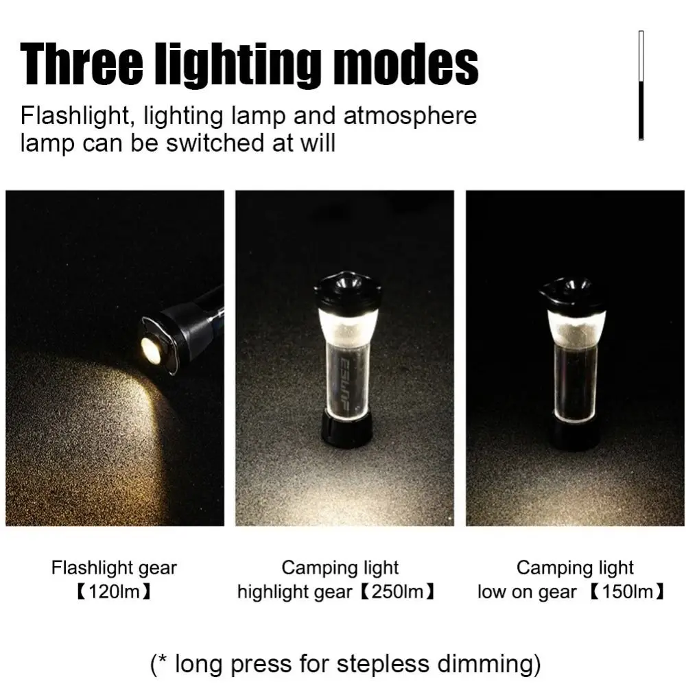 Lampe de camping de charge de type C de résubdivision extérieure, lanterne ABS portable, lampe d'urgence pour GZ, nouveau, 2600mAh, 2 pièces