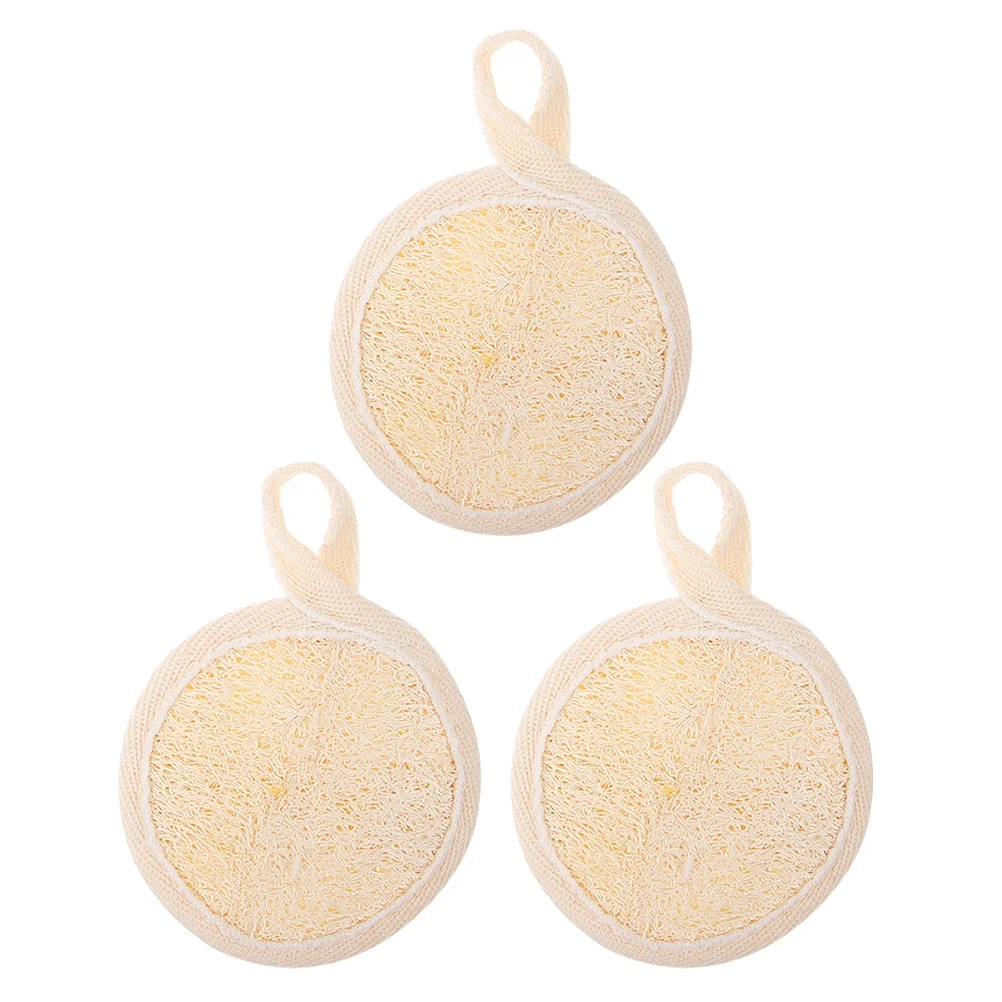 

3Pcs Exfoliating Loofah Cleansing Pads Soft Touch Facial Scrubber for Women Men Cotton Linen Bath Pads Dead Skin Cell Removal