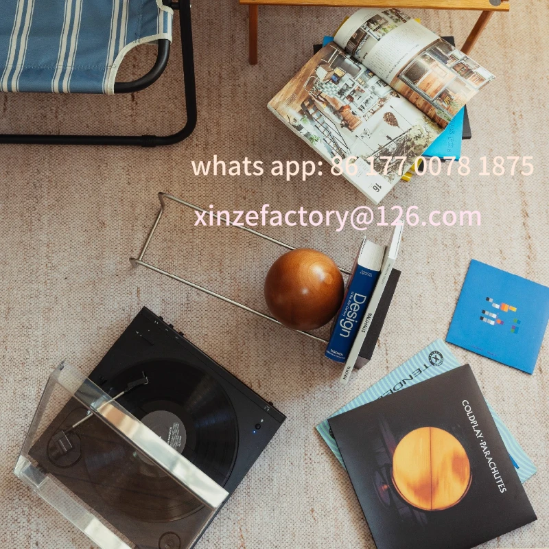 Customizable Magazine Rack Wood Ball Record Holder Stainless Steel Sphere Bookend Modern Book Organizer