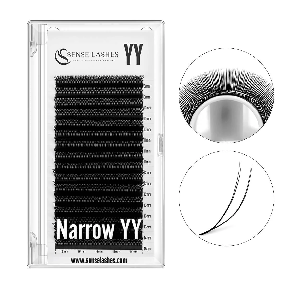U Shape YY Double Tips Extension Eyelashes Double Layer U Shape Narrow YY  Eyelash Premade Volume Fan Natural Soft False Eyelash