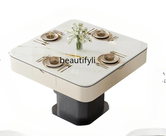 pgRock board mahjong table tea table integrated combination multifunctional three-in-one lifting tea table