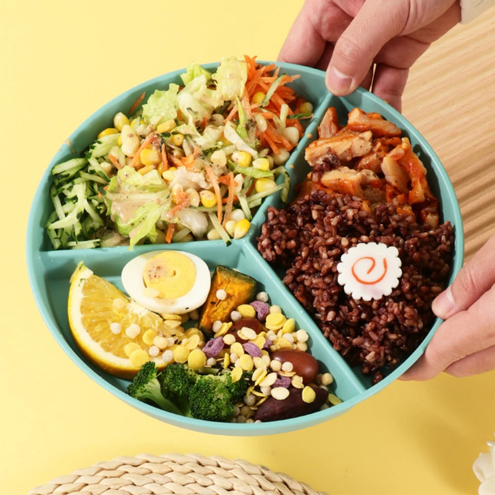 

4 Pcs Divider Plates Divided Dinner for Kitchen Dining Control Panel Serving Dish Compartment Reusable Fitness