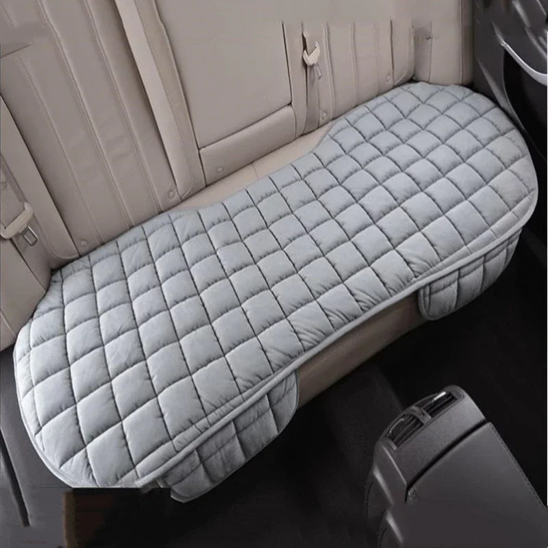 Universal Car Rear Seat Cushion Soft Plush Plaid Thickened Warm Pad for Car, SUV, and Truck Protectors Anti Scratch Pad