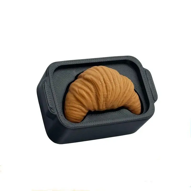 Jouet anti-stress en forme de croissant imprimé en 3D, porte-clés clicker, décoration de bureau, jouet de décompression pour TDAH