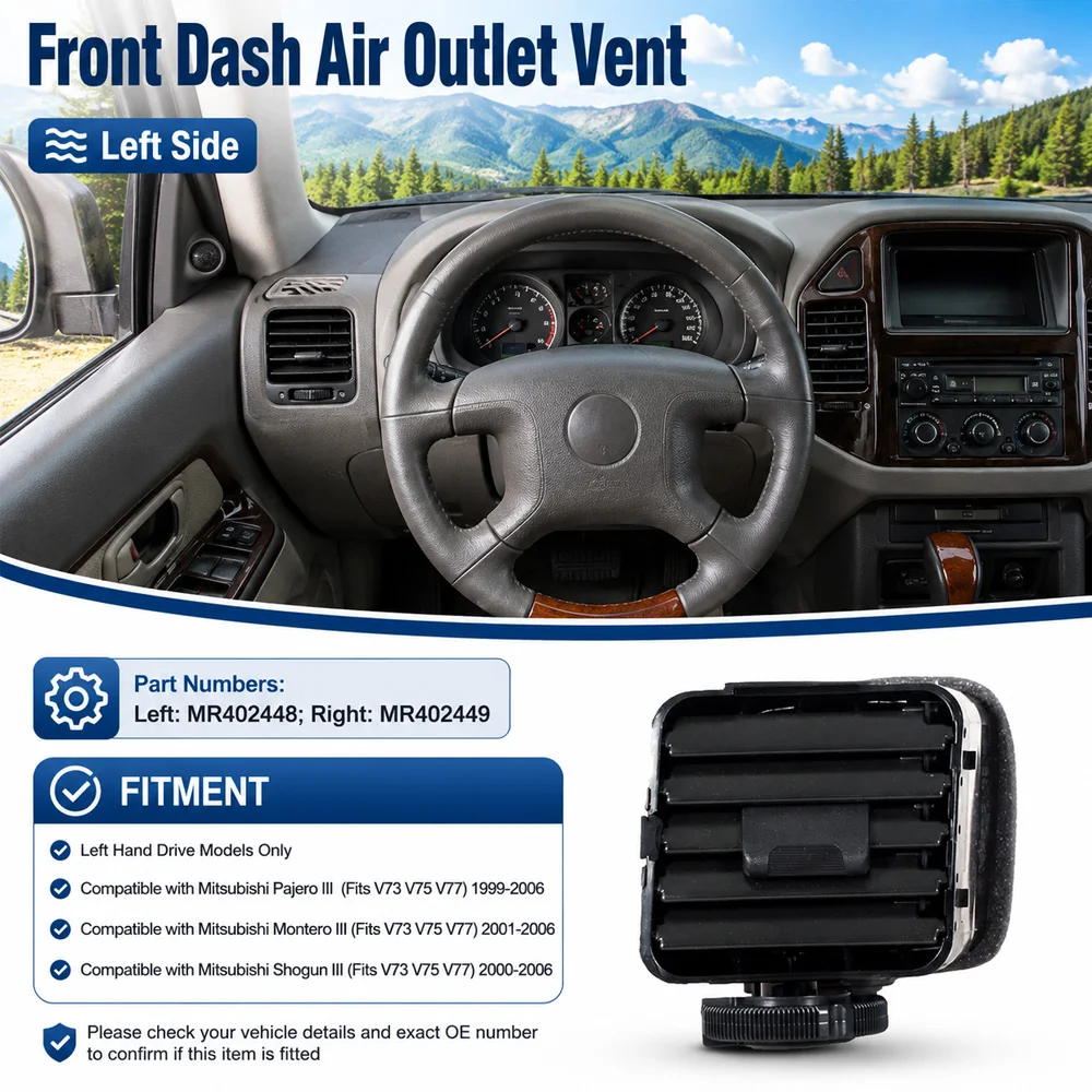 Car Dash A/C Air Conditioning Outlet Vent Grille MR402448 MR402449 MR40244701 For Mitsubishi Pajero Montero Shogun  V73 V75 V77