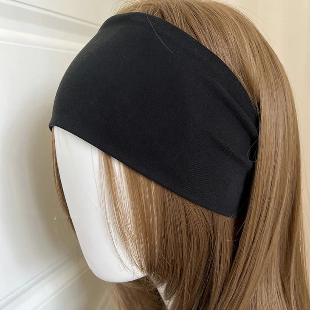 

Knit Cotton Elastic Headband Sweat Absorbing Soft Wide Knitted Headband Headwear Face Wash Sports Hairband Women
