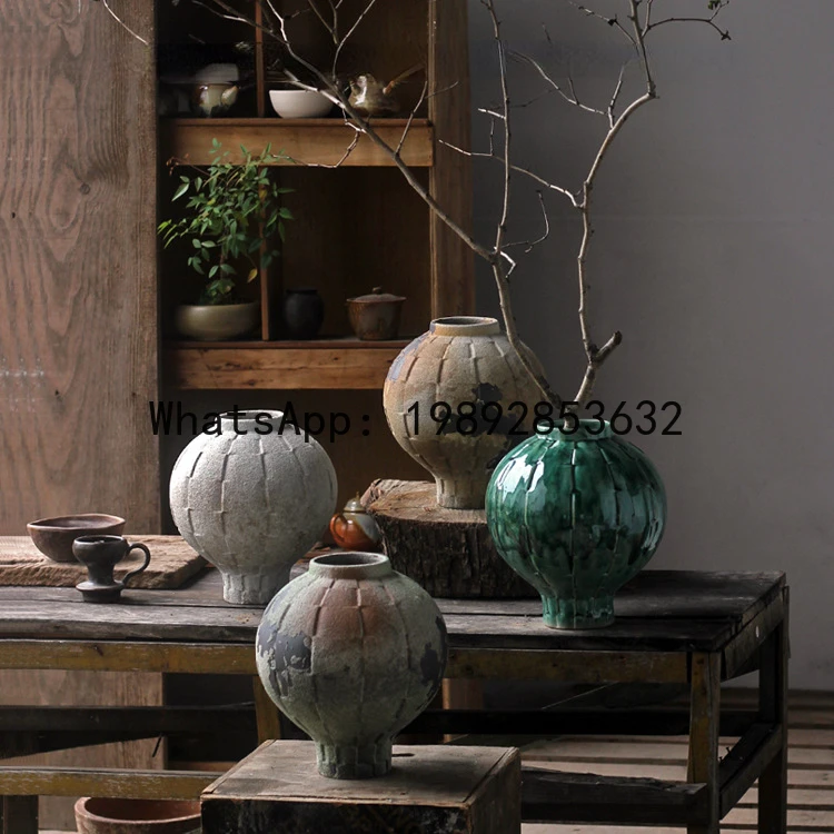 

Green Ceramic Vase Geometric Spherical Lattice Flower Vase Porcelain Bottle Floral Arrangement Accessories Home Decoration