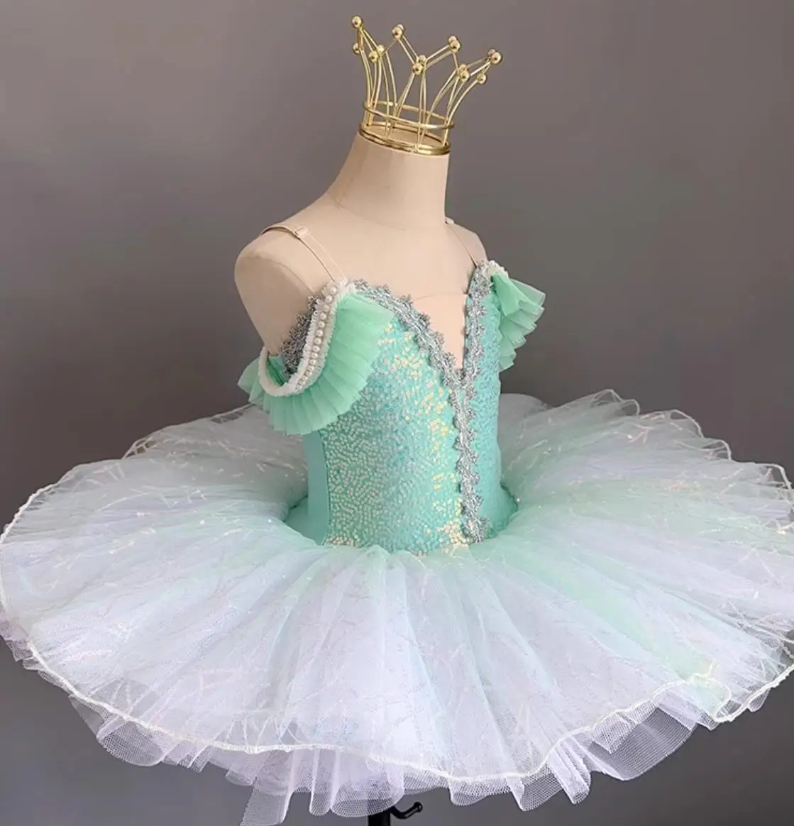 Vestido de Ballet profesional con lentejuelas para niños, tutú de Ballet, ropa de actuación, vestido de bailarina Balet para niña y adulto