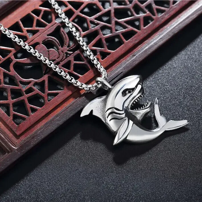 

Shark Pendant， Men's Necklace Jewelry Chains Stainless Steel Chain