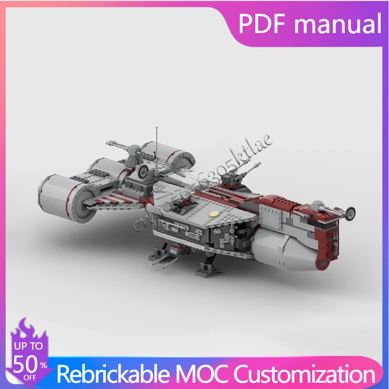 1756PCS MOC Star Battle Republic C70 Charger Refit (Republic Frigate)  Model Building Blocks Stacking Brick Creative Educational