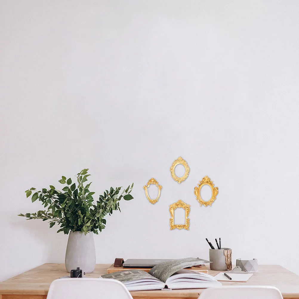 

6Pcs Mini Photo Frames Vintage Resin Small Frame Ornaments Jewelry Display Table Decoration Tiny Picture Frames for Home Desktop