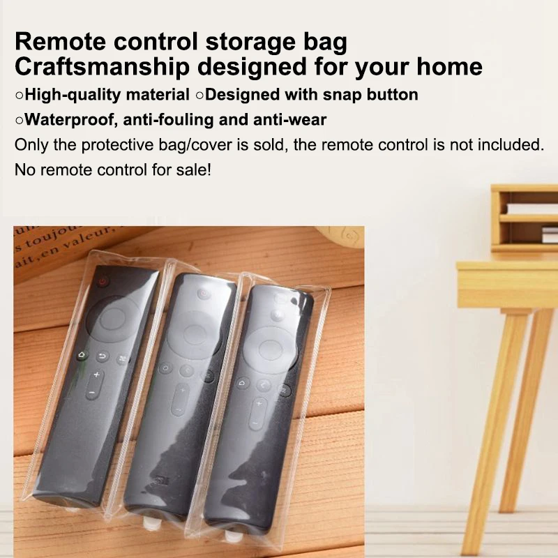 Transparent Washable PU Protective Cover; Ideal for TV, AC, Set-Top Box Remotes; Offers Splash-Proof and Dust-Proof Protection.