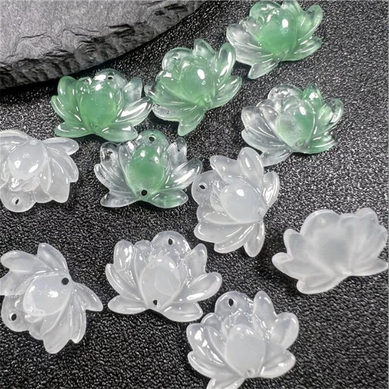 10 sztuk/partia nowe kreatywne żywiczne koraliki kwiat lotosu płatki amulety złącza dla majsterkowiczów ozdoba akcesoria do wyrobu biżuterii materiał