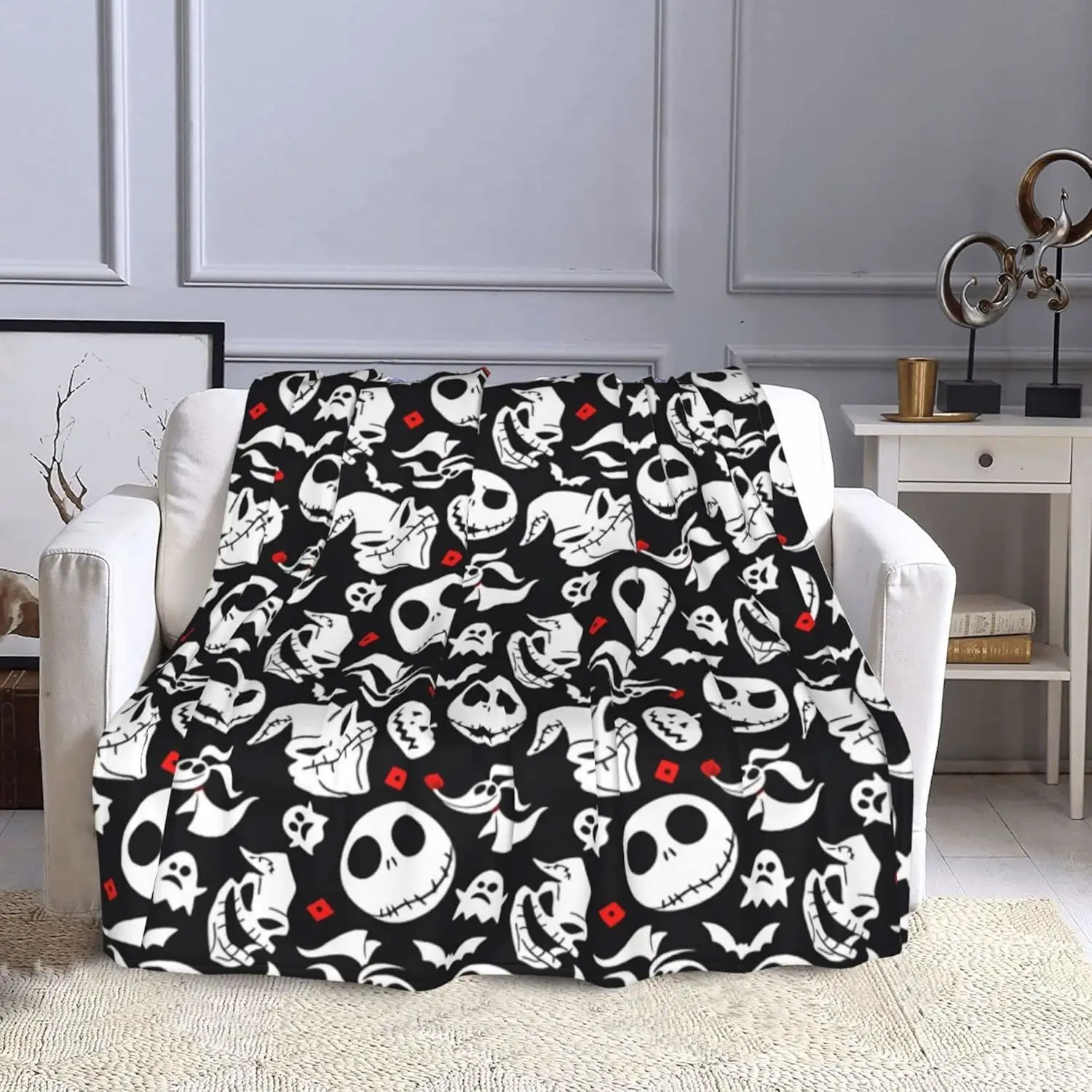 

Halloween Blanket Christmas Cozy Soft Plush for Couch Living Room Blanket Interesting Festival Gift for Kids Adults