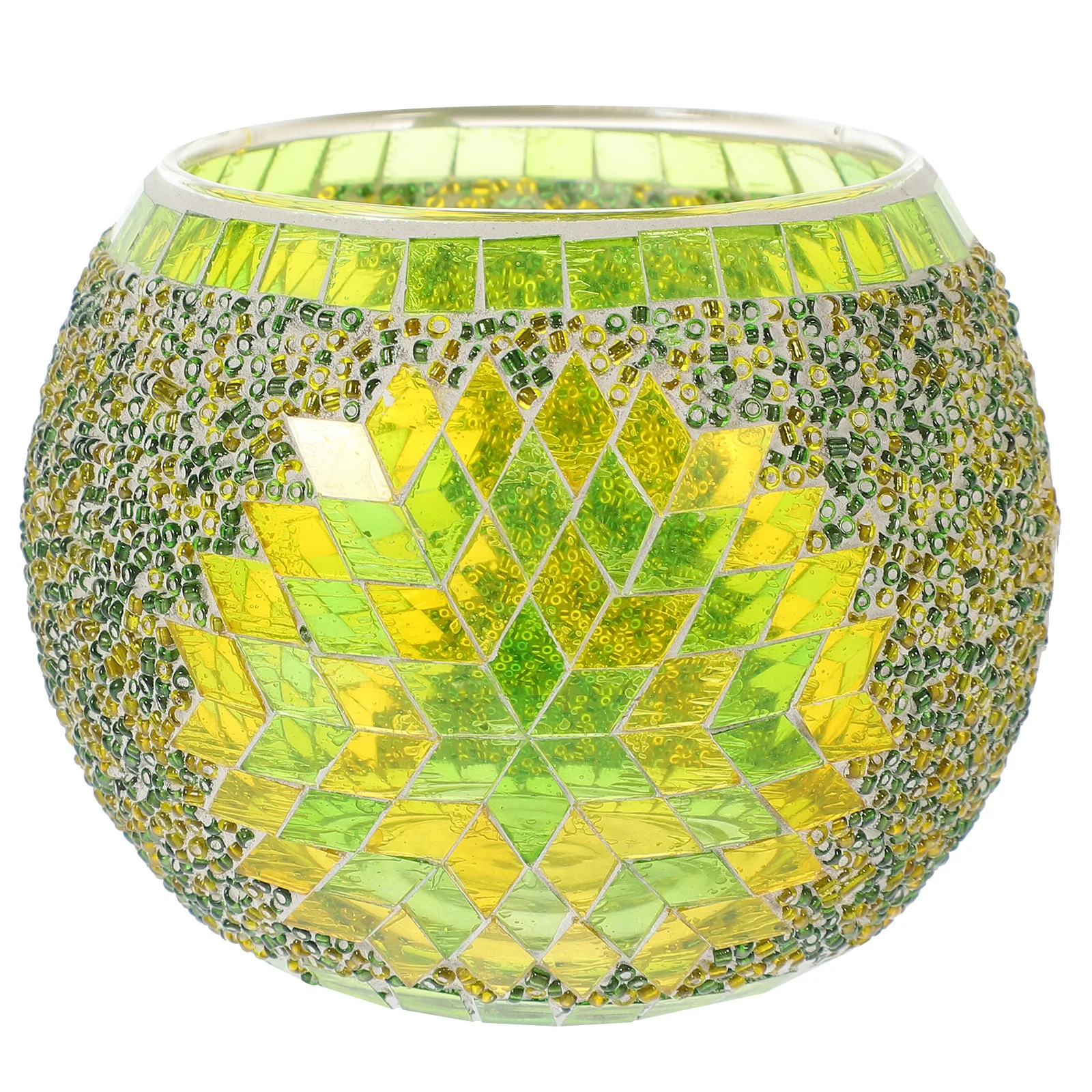 European Style Glass Holder Handmade Mosaic Colorful Glass Bowl Tea Light Home Festival Office Decor Wedding Christmas