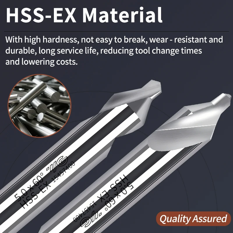 1 peça yg HSS-EX brocas centrais 60 graus broca perfuração de metal para metalurgia 1/1.5/2/2.5/3/4/5mm