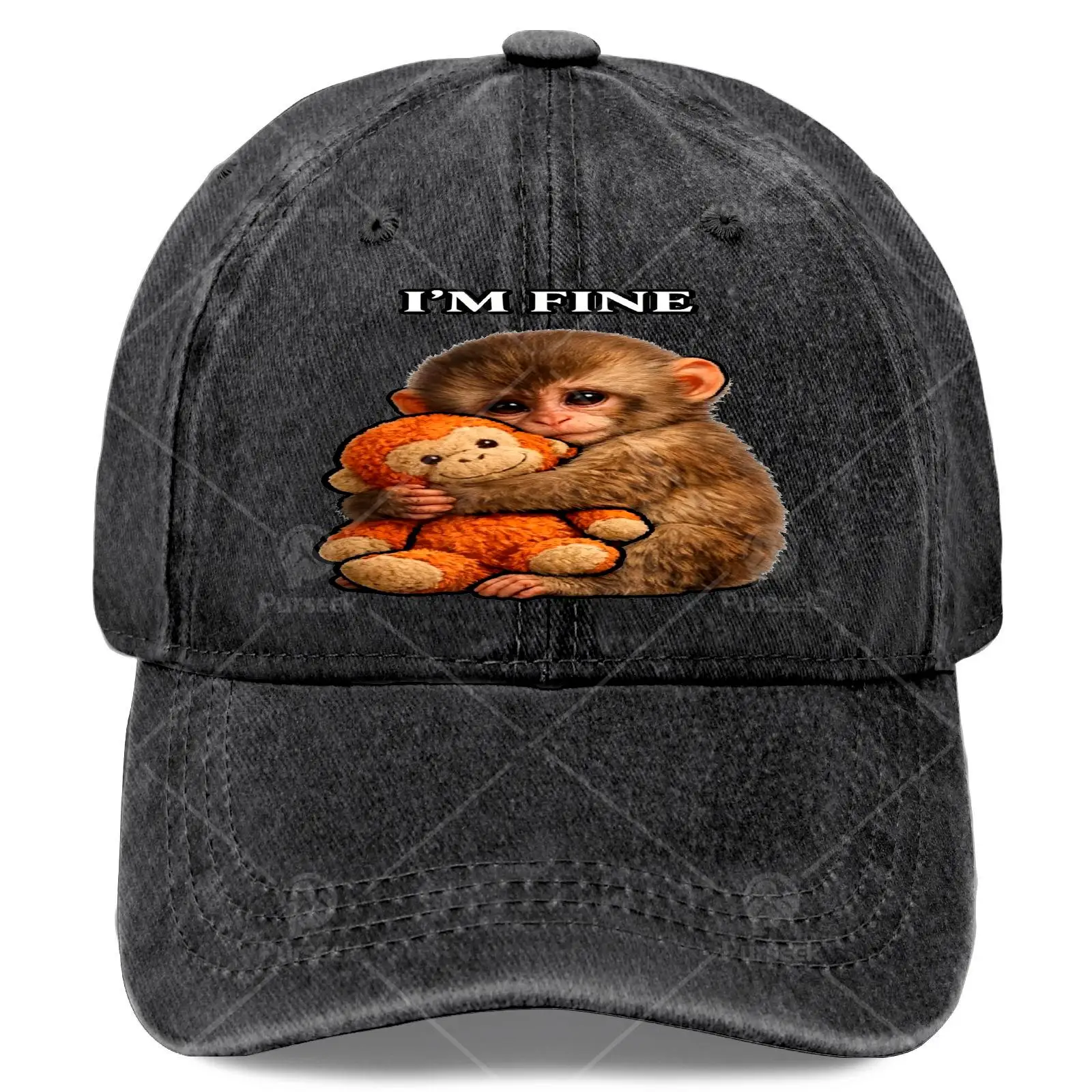 Punchs Monkey Retro Baseball Suitable for & - Lightweight Full-Body Punchs Monkey Print Hat, Round with Iconic Monkey, Hand Wash