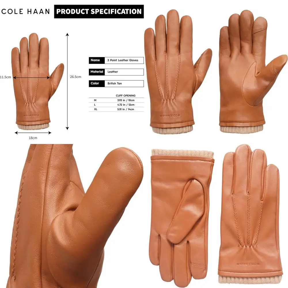 

Роскошные мужские кожаные перчатки от Cole Haan с сенсорным экраном, совместимым с большим пальцем и указательным пальцем