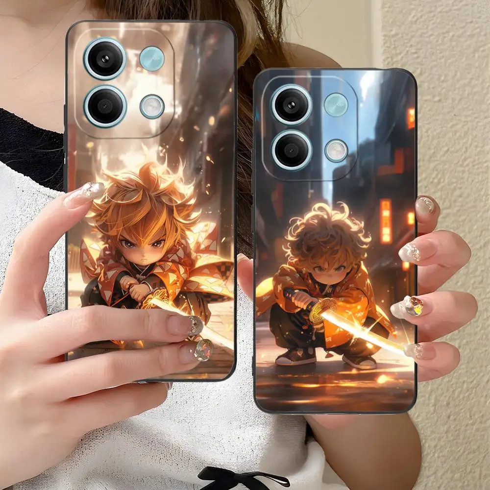 شيطان القاتل Zenitsu الطفل قضية الهاتف ل Xiaomi Redmi ملاحظة 14 13 12 11 A5 3 2 1 برو زائد 4G 5G اللون واقية غطاء جميل