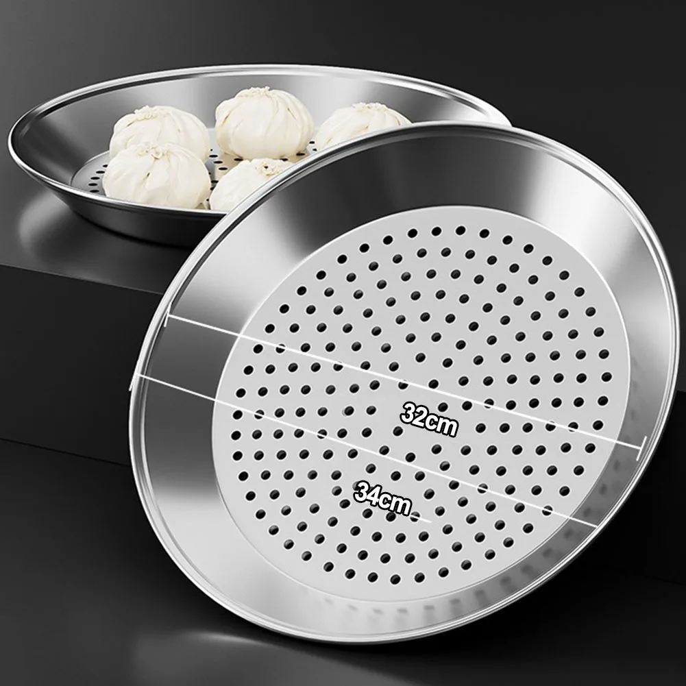 304 Stainless Steel Wok Steaming Tray Dense Hole Pattern Even Steam Distribution 30cm 32cm 34cm Dishwasher Safe