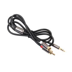 1 PCS Portable Audio Cable 3.5 mm Jack 2 RCA AUX Stereo Male-to-male Adapter Cable Converter Microphone Speaker Extension Cable