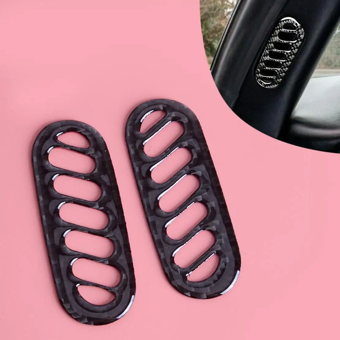 

2 шт., внешняя дверная стойка из углеродного волокна, вентиляционное отверстие, накладка, наклейка, подходит для Chevrolet Corvette C5 1998-2004 гг.