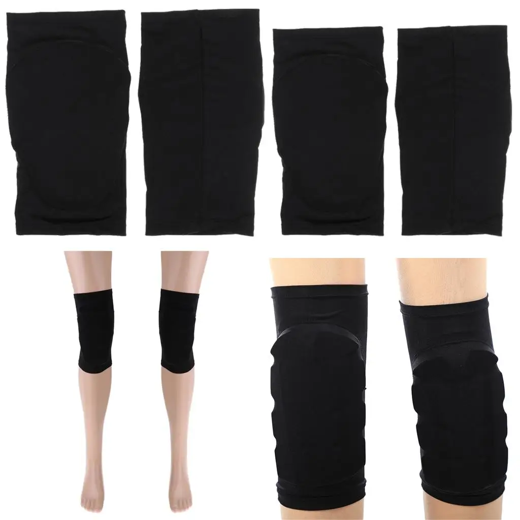 

2Pair Elastic Knee Pads Soft Knee Sleeve for Yoga Biking Football XS+M